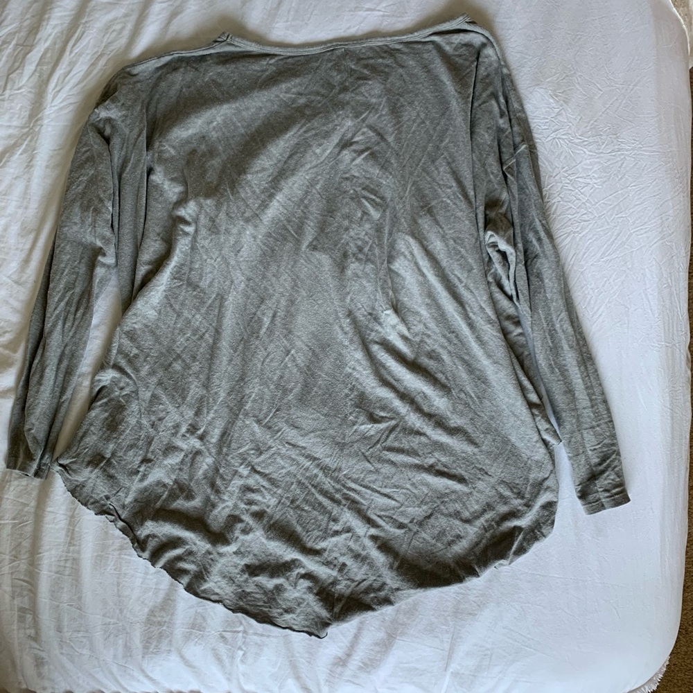 Free People Gray Washed Cropped Lounge Top and Shorts Set - Picture 8 of 12